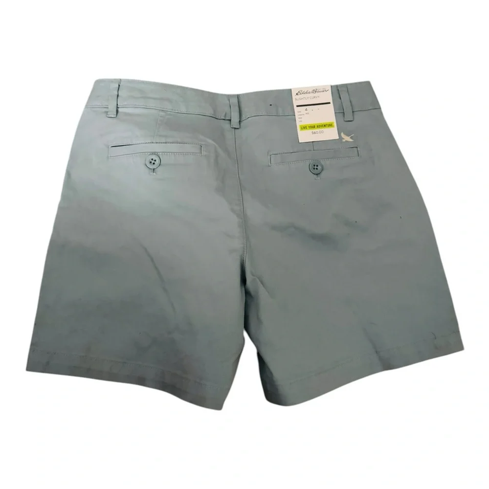 Eddie Bauer Women’s Legend Wash Slightly Curvy Shorts Size 4 Light‎ Blue New - Picture 8 of 10